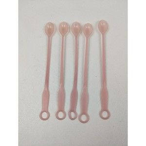 Vintage Tupperware Swizzle Spoons Pink